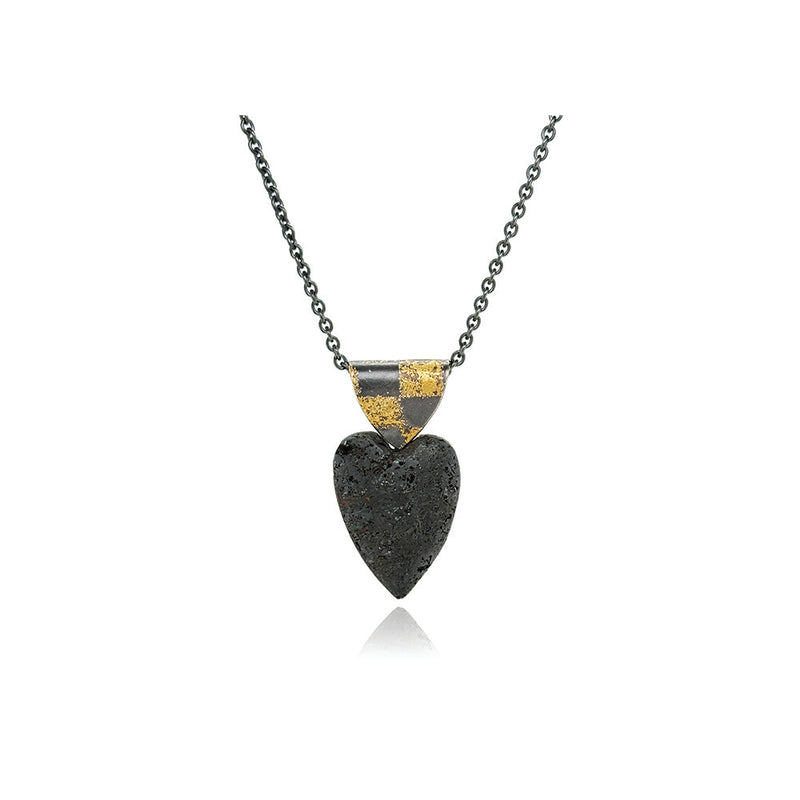 Small Hematite Heart Pendant