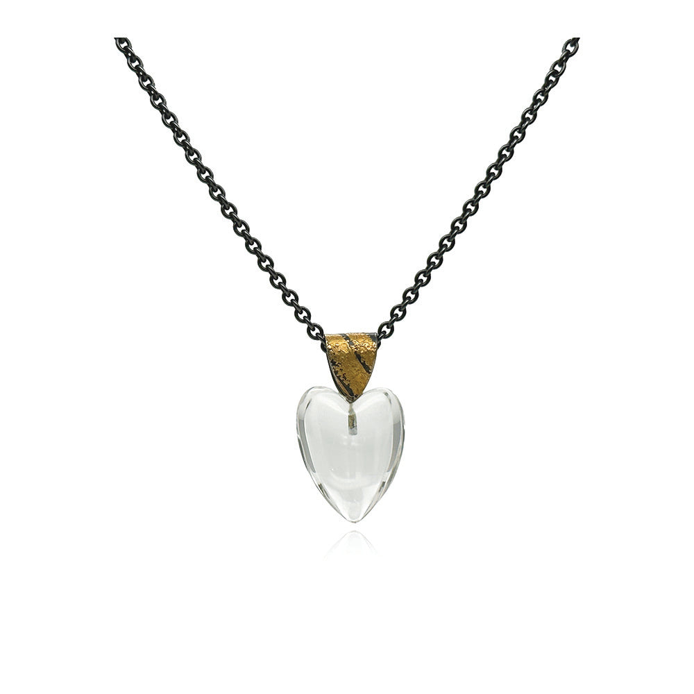 small quartz heart pendant