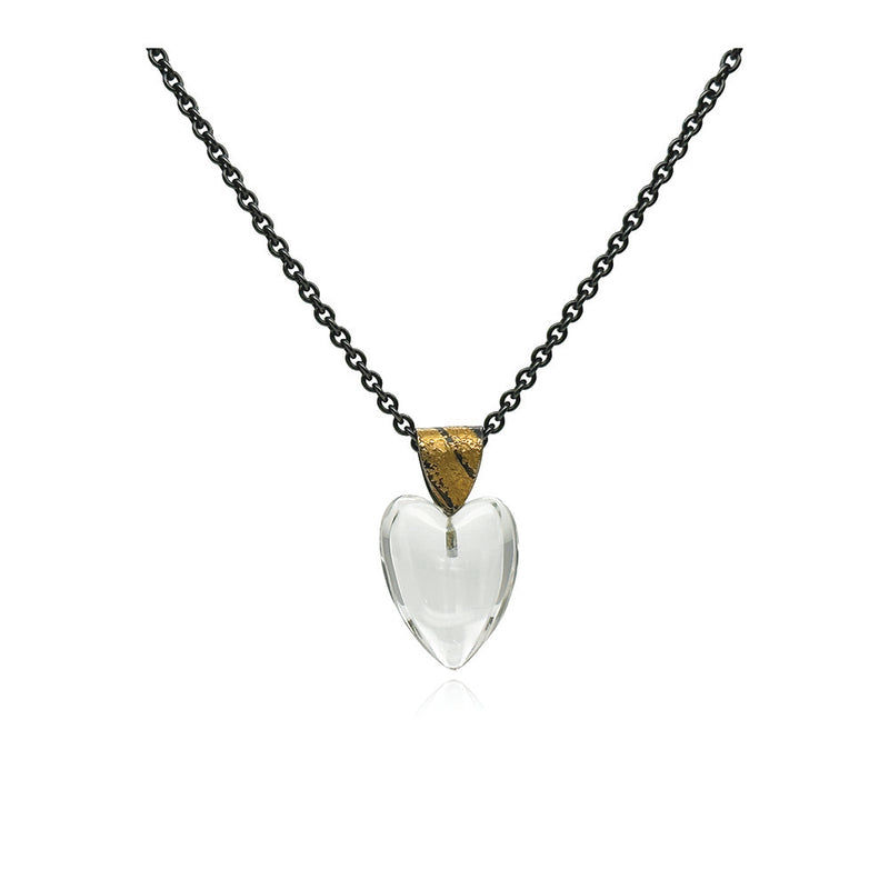 Small Quartz Heart Pendant