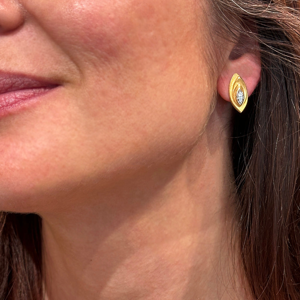 4 tiered navette diamond earrings