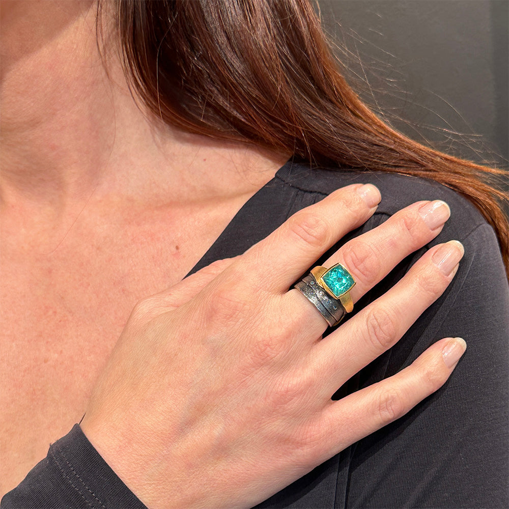 blue green tourmaline ring