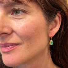 Carved Emerald Leaf Earrings