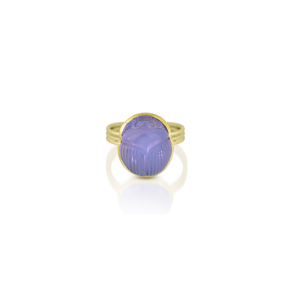 Chalcedony Scarab Ring
