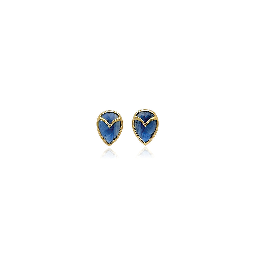 owl stud earrings with Kyanite