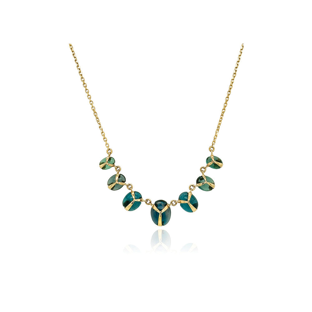 Lucky Scarab Charm chain with tourmalines