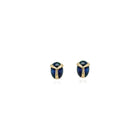 Lucky scarab studs with blue sapphires