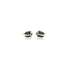 Lucky Scarab studs in blue sapphire