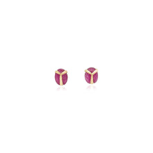 lucky scarab studs with ruby
