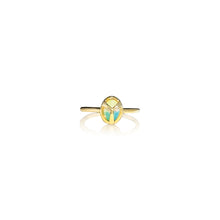 lucky scarab ring with crystal opal