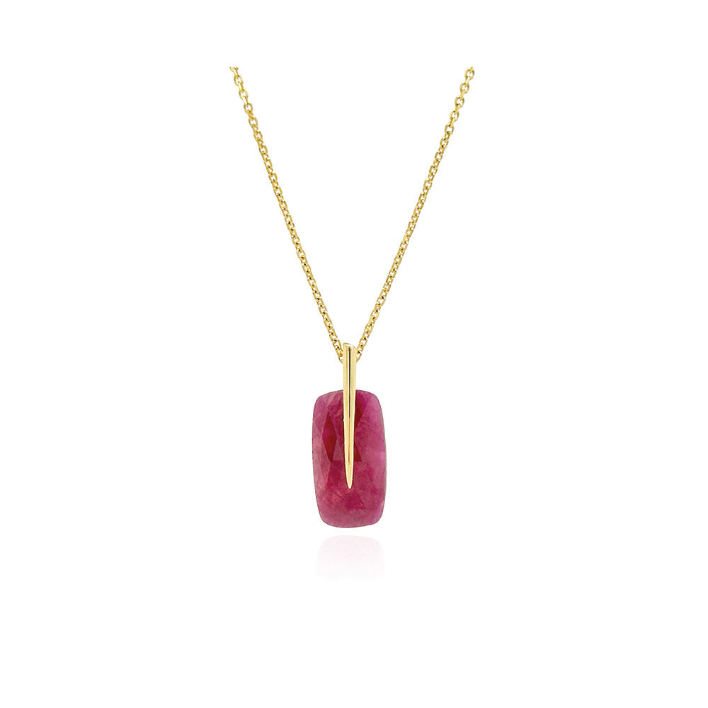 Feather Charm with Ruby