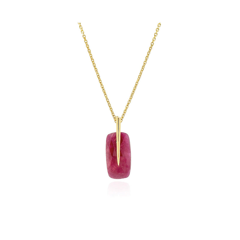 Feather Charm with Ruby