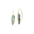 one of a kind labradorite feather earrings