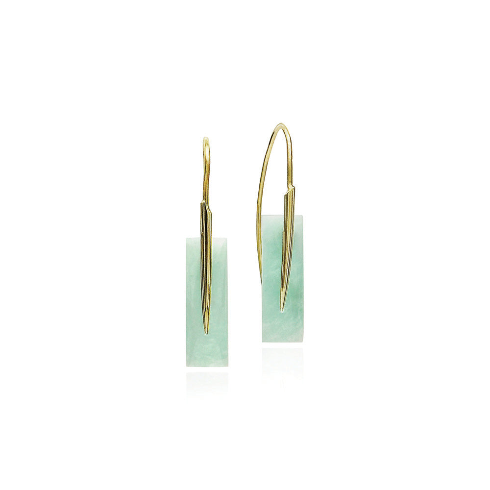 feather earrings with amazonite