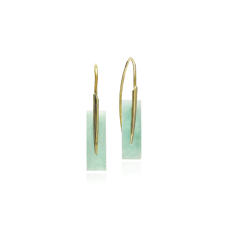 Feather Earrings with Amazonite