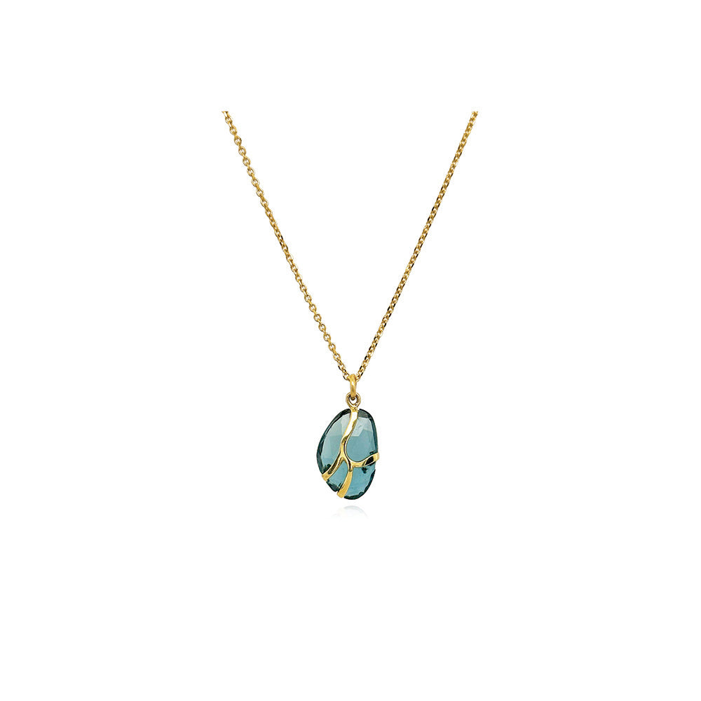 feather pendant with London Blue Topaz
