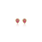 owl post earrings in pink tourmaline