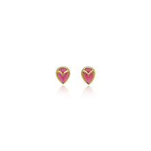 owl post earrings in pink tourmaline