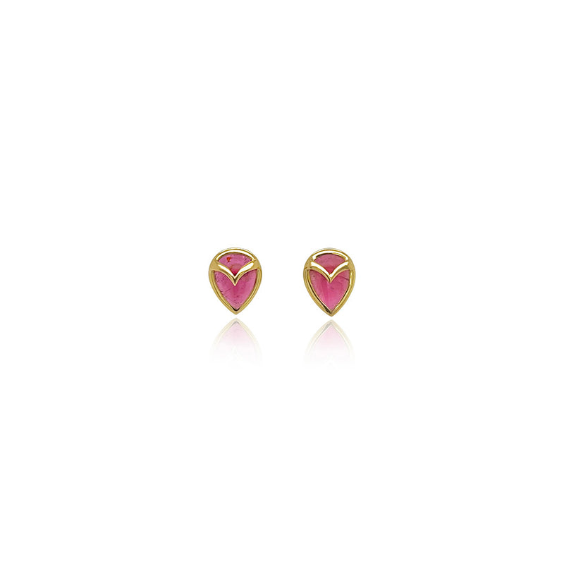 Owl Post Earrings in Pink Tourmaline