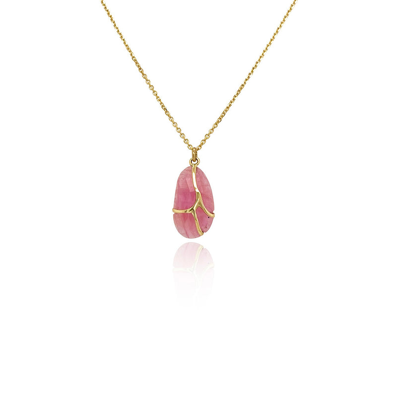 Butterfly Pendant Necklace with Pink Sapphire