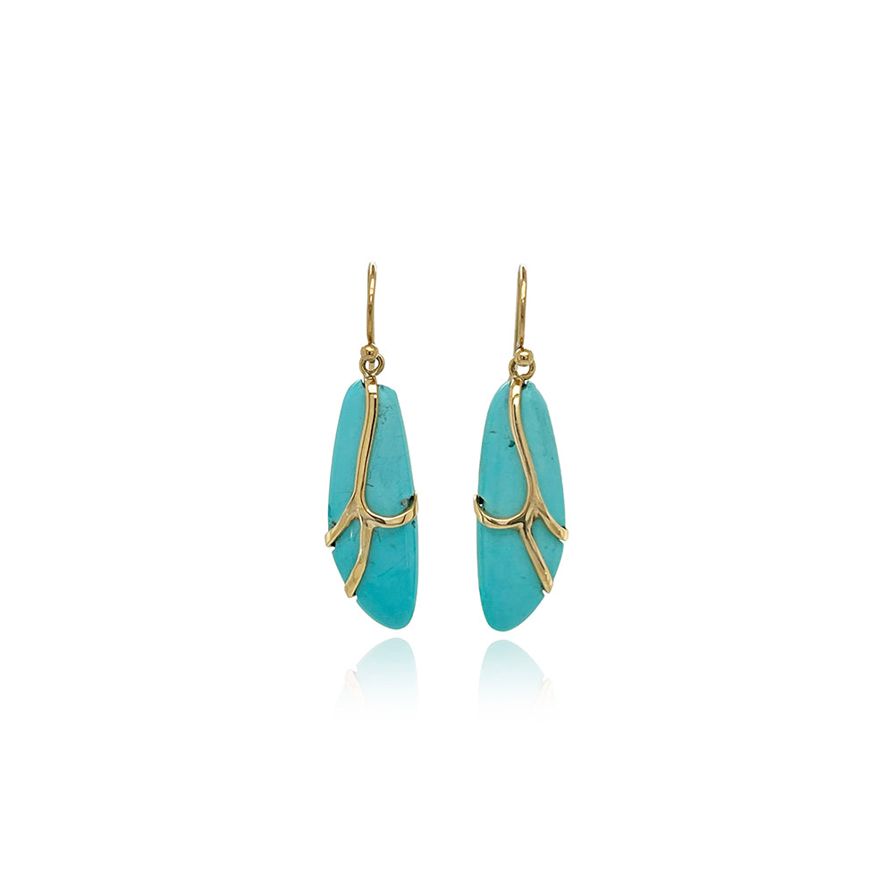 turquoise butterfy earrings