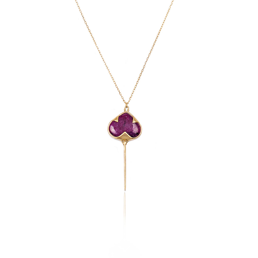 Ruby Stingray Pendant in 18K