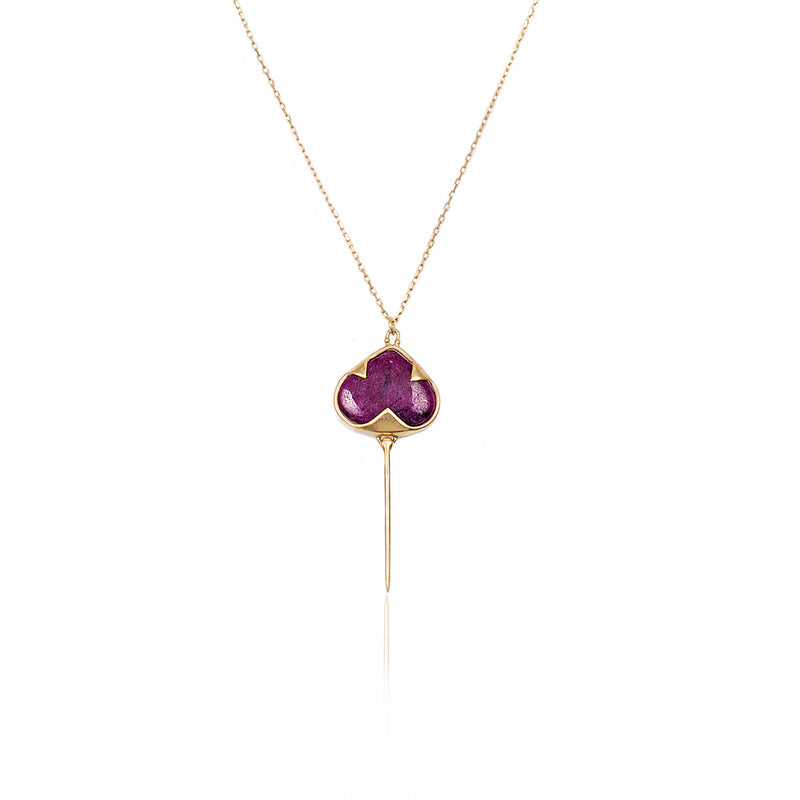 Ruby Stingray Pendant in 18K