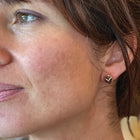 Owl earrings with amethyst