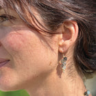 Small " Caviar" Earrings in Moss Aquamarine
