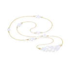 "caviar" Rainbow moonstone eternity necklace