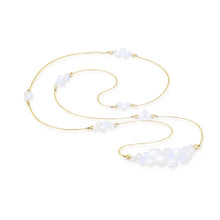 "caviar" Rainbow moonstone eternity necklace