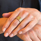 exterior snake skin cigar band in 14k