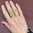 Crownwork Snake Ring with Emerald Eyes