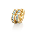 crownwork huggie earrings with green sapphires
