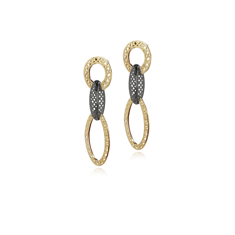 Mixed Metal Crownwork Earrings