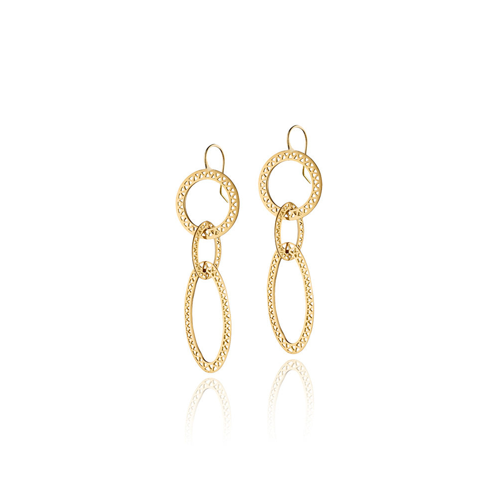 mixed crownwork hoop earrings