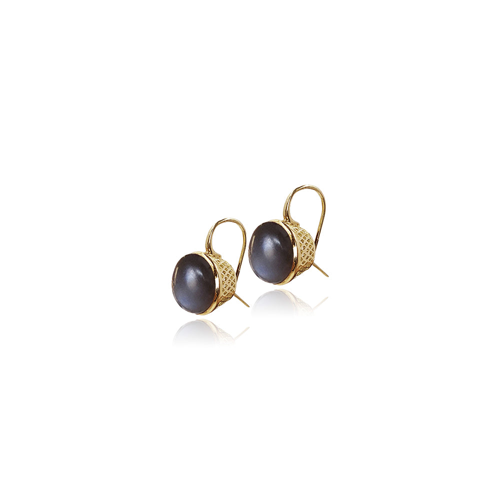 grey moonstone crownwork earrings