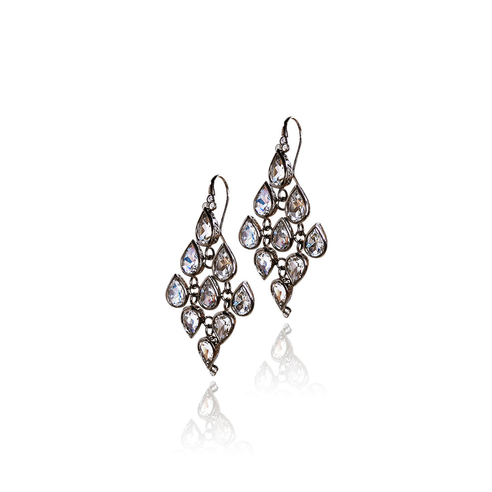 pear shaped white topaz earrings