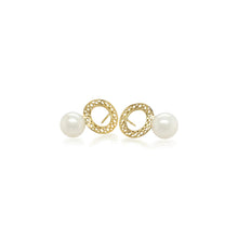 Pearl drop earrings with crownwork hoops