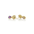 crownwork ball studs with amethysts