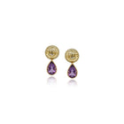 crownwork ball studs with amethyst drops