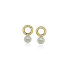 crownwork pearl stud earrings