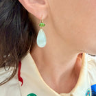 Crownwork Marquise-Set Tsavorite and Aquamarine Earrings