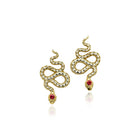 snake earrings with red sapphires