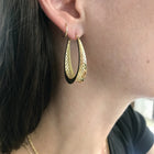Large Oval Crownwork Tapered Hoops
