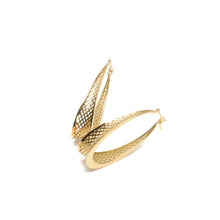 long 18k gold crownwork hoops