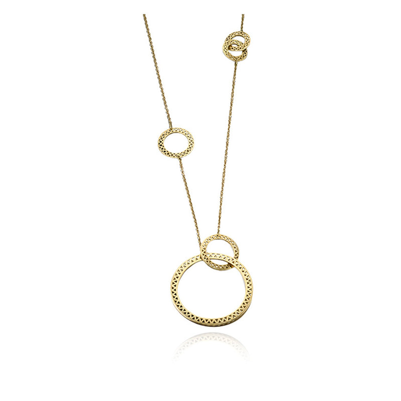 Asymmetric Crownwork® Disc Necklace