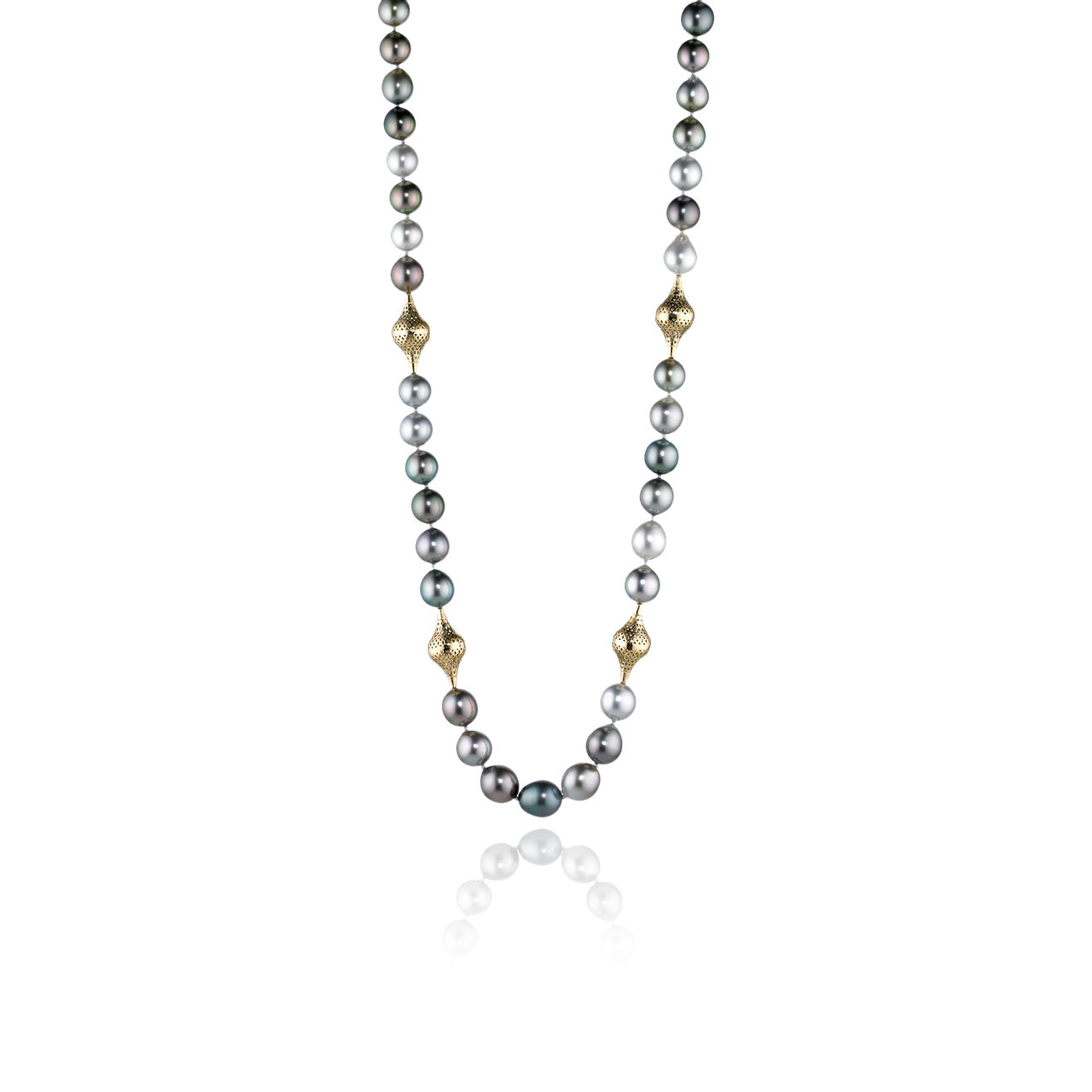 Aaa Tahitian Pearl Necklace with 18K Finials
