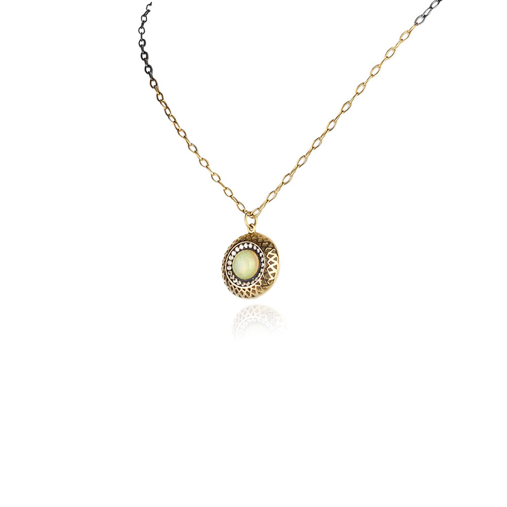Opal Crownwork Pendant with Diamonds