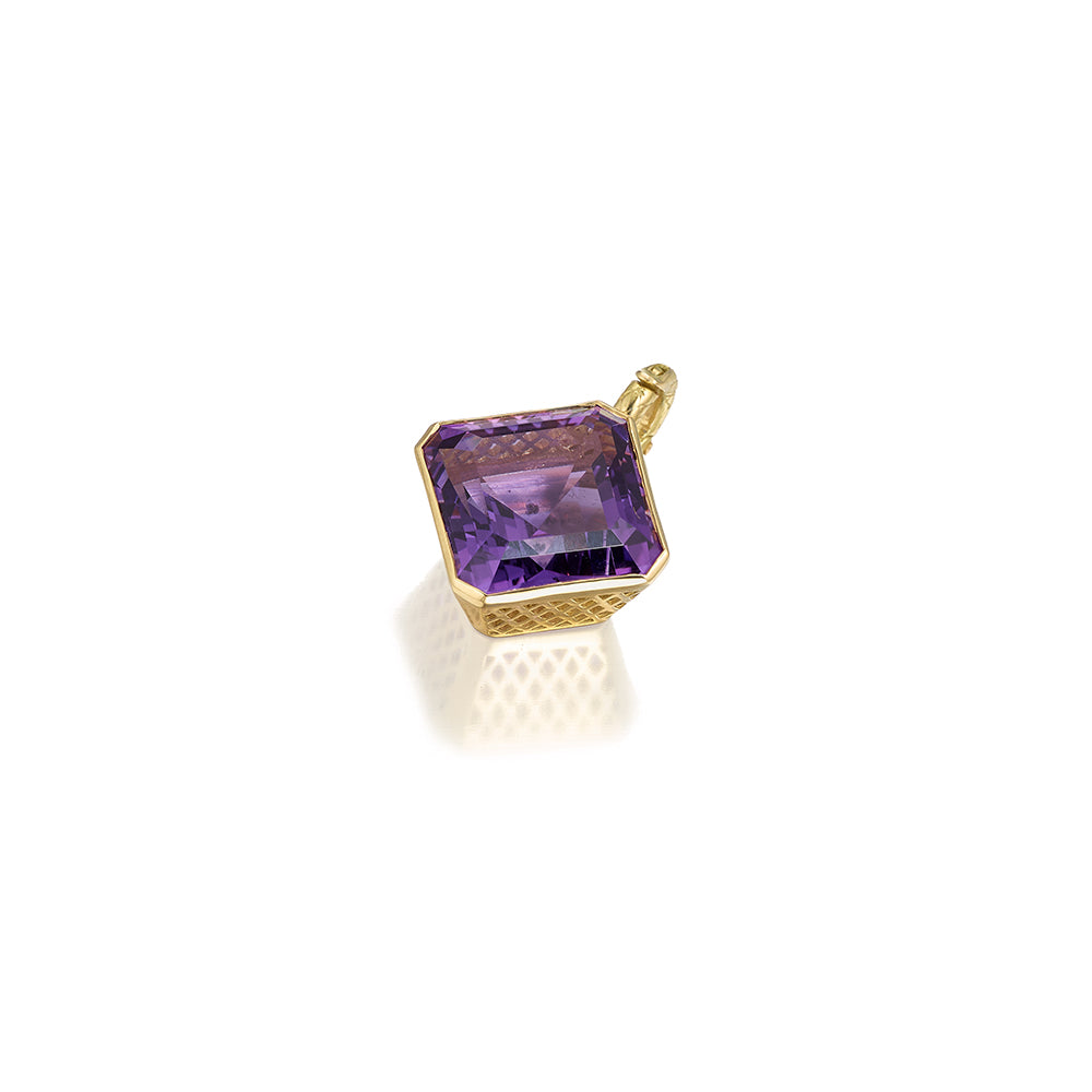 Amethyst Pendant in Crownwork Bezel