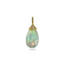Crownwork Finial Capped Ethiopian Opal Pendant